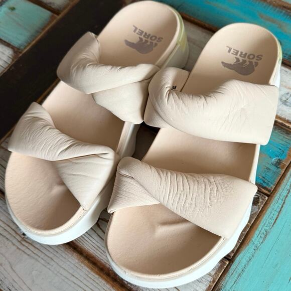 Sorel twist Viibe sandals puffy cushioned platform slip on sandal women's 9 - Picture 12 of 16